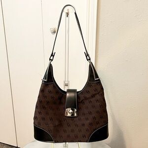 Dooney & Bourke Black and Brown Hobo Bag